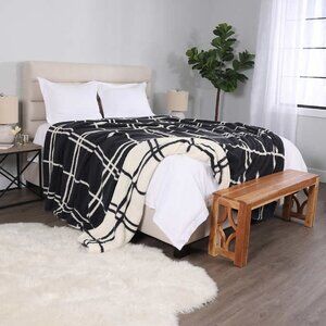 NEW  Life Comfort Reversible Sherpa Plush Blanket